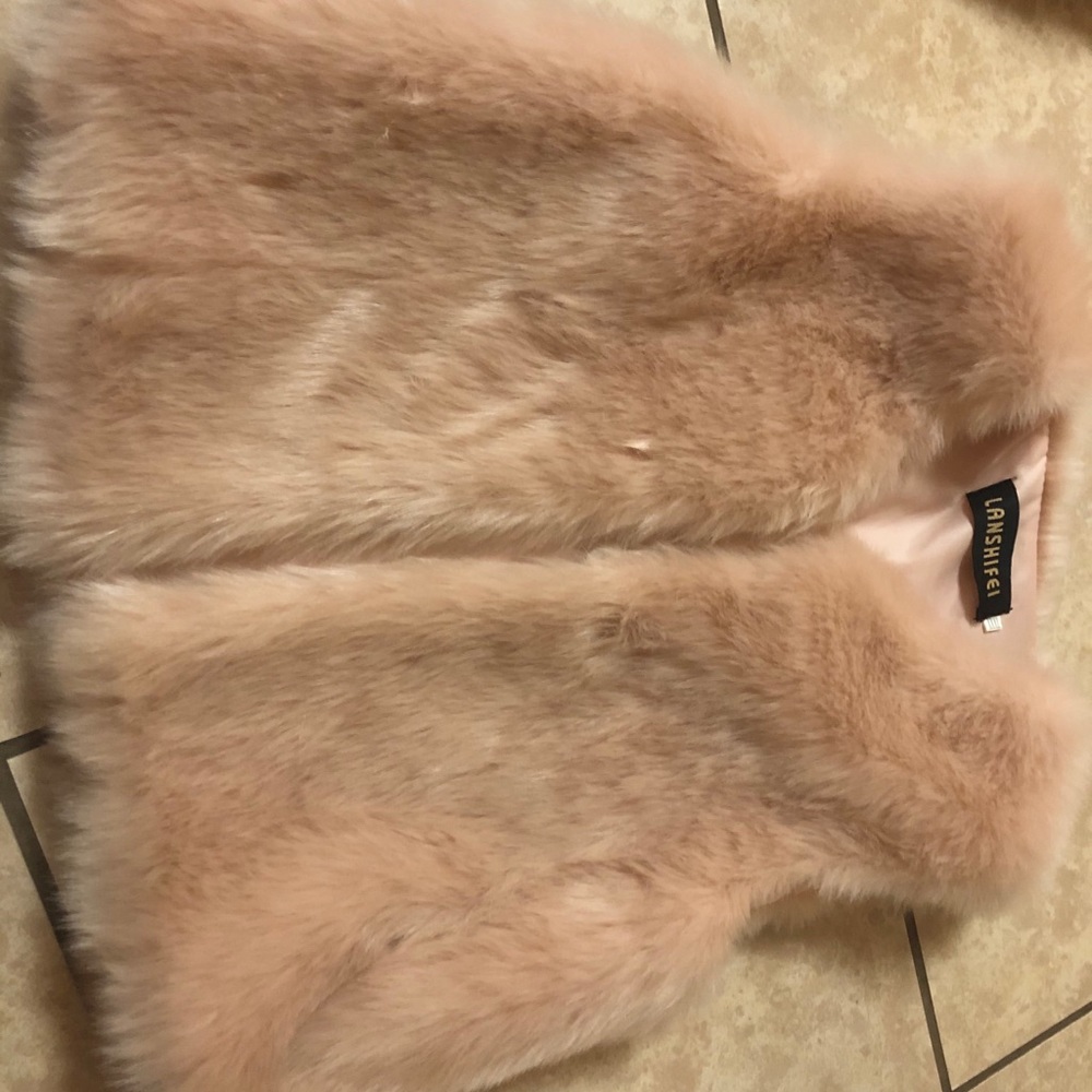 Pink fur vest